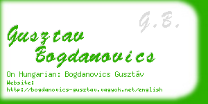 gusztav bogdanovics business card