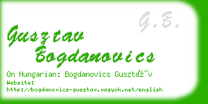 gusztav bogdanovics business card